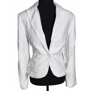 Jones Wear White Single-Button Notch-Lapel Women's Blazer